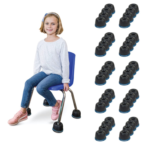 '-Pack Wiggle Wobble Chair Feet for Classroom Black