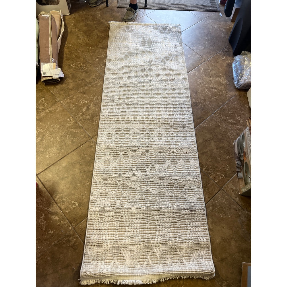 Serenity Wide Runner Rug 30 x 90 Sakour Beige