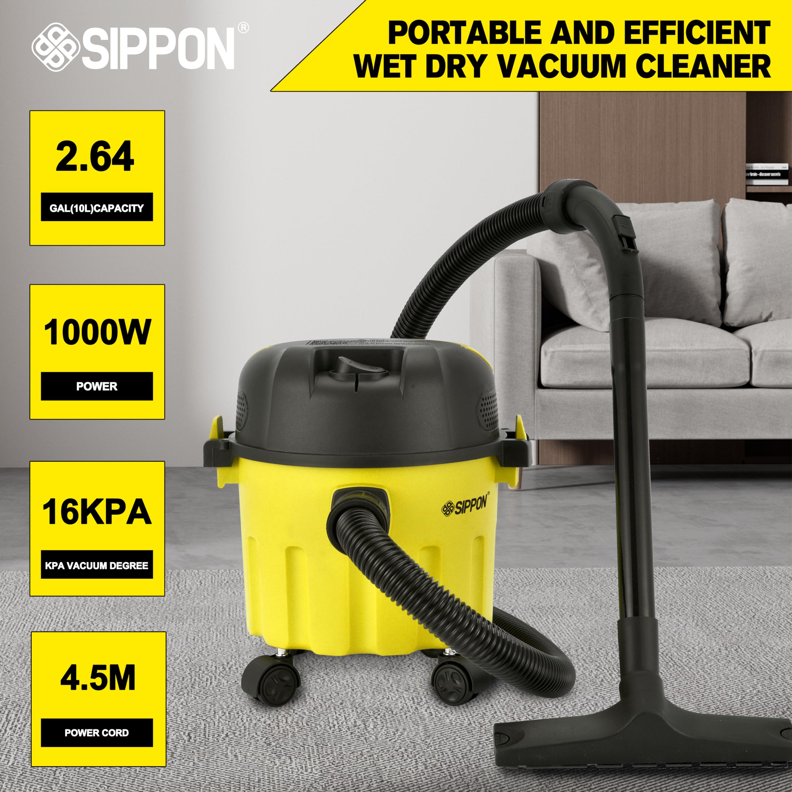 Open-Box New SIPPON 3-in-1 2HP Portable WetDry Shop Vacuum w Blower Wall Mount Retail $59.00