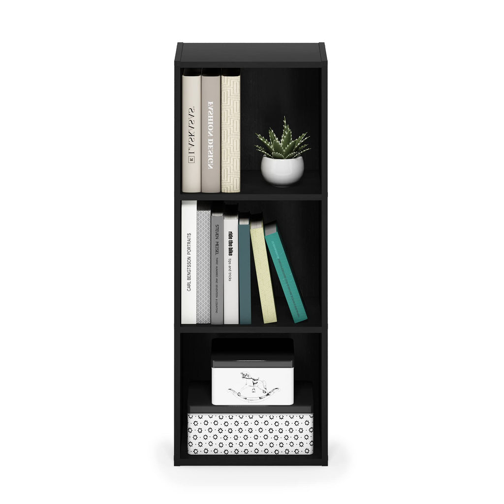 -Tier Open Shelf Bookcase 9.0D x 12.0W x 32.0H Inch Blackwood $25.50