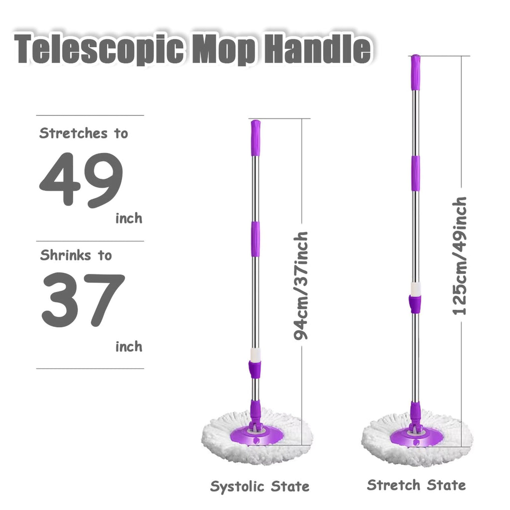 Open-Box New Midremer Extendable 49-inch Stainless Steel Spin Mop Handle Replacement Retail $28.00