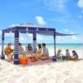Sq. Ft. Beach Cabana Sun Shade Tent UPF 50 Protection Navy Stripes