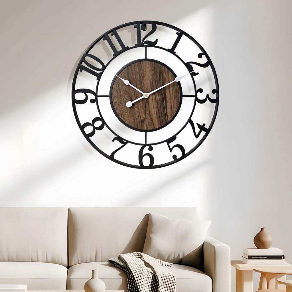 Open-Box New Tixmtry 20-Inch Silent Retro Metal - Wall Clock