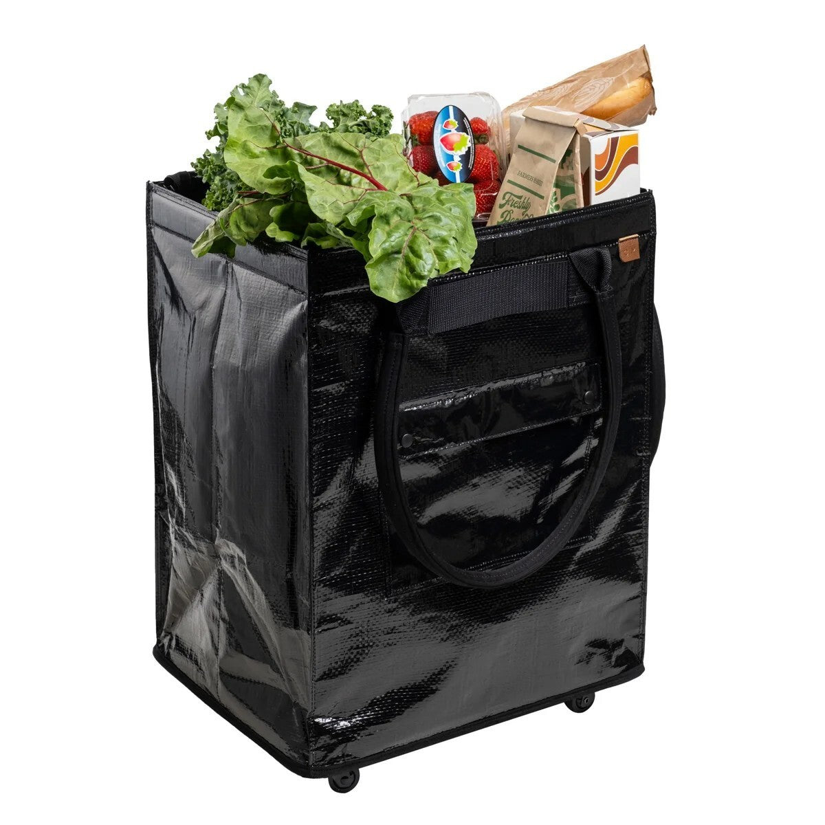 Black 24x18x14 in. Polypropylene 90L Rolling Hauler Bag Laundry Hamper