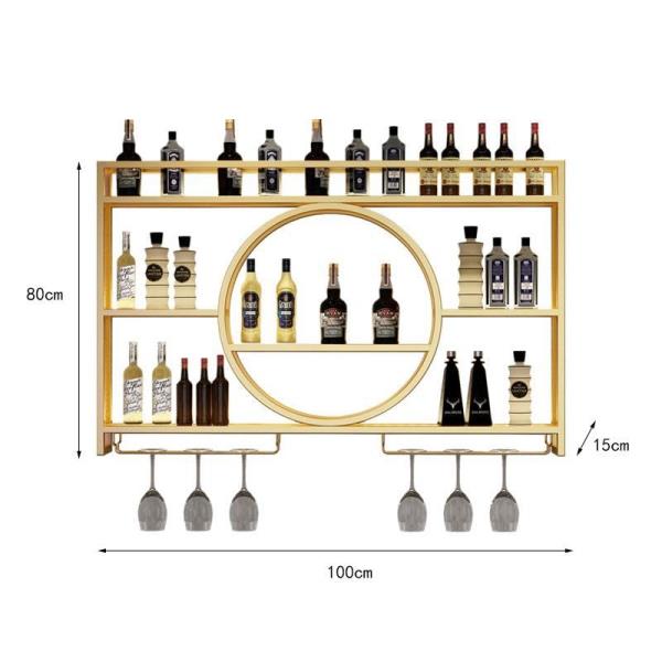 XEVALDRIC Metal Wall Mounted Wine Rack 3-Tier Bar Cabinet Retail $129.00