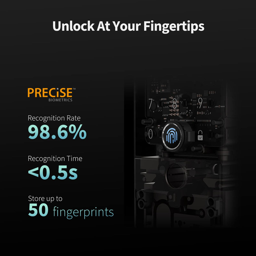 U100 Smart Fingerprint Keyless Entry Door Lock with Apple Home Key Touchscreen Bluetooth Gray Retail $134.00