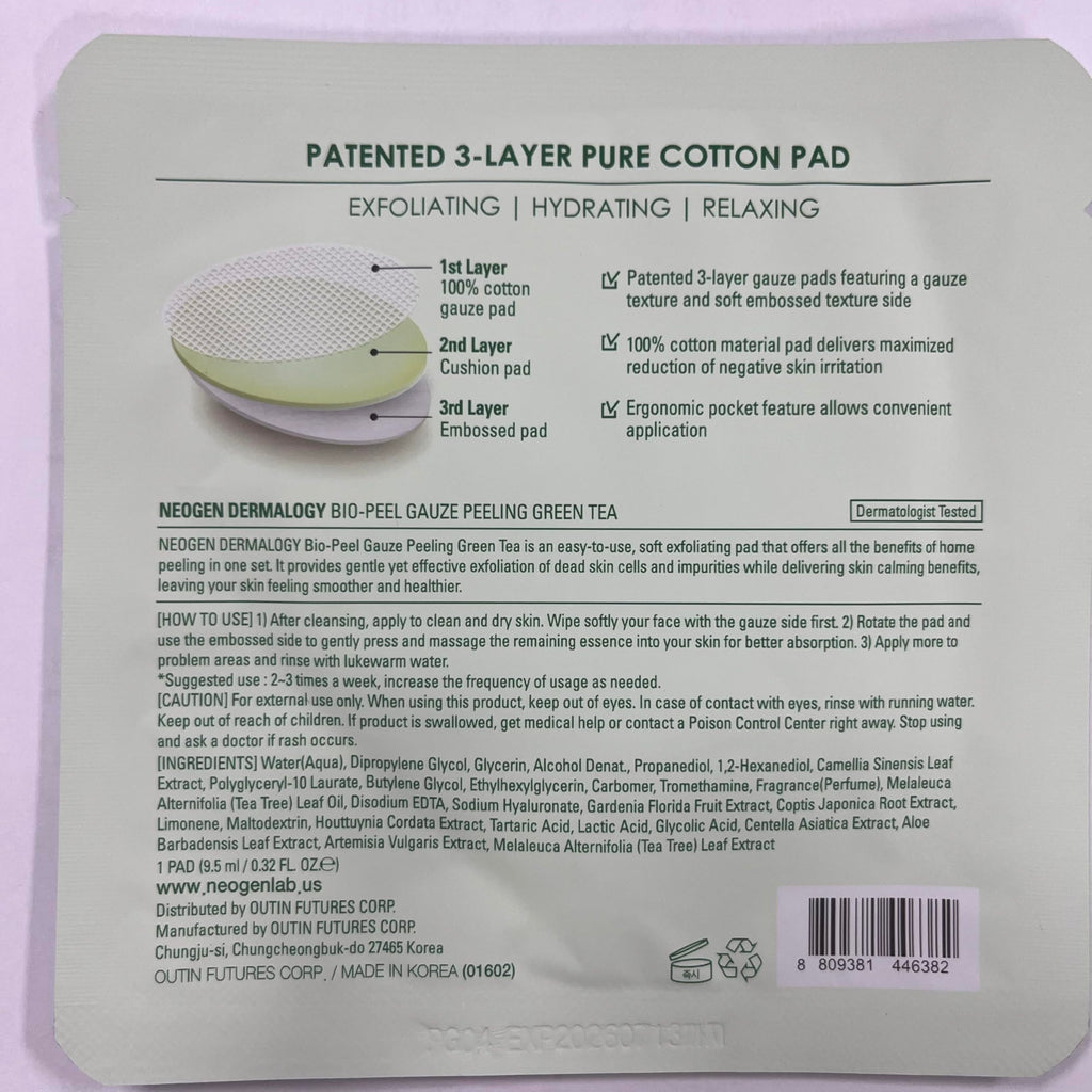 Green Tea Bio-Peel Gauze Peeling Pads - 8 Count