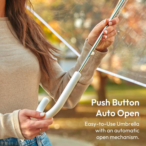 Clear Bubble Rain Umbrella with Dome Canopy and Lightweight Wind Protection