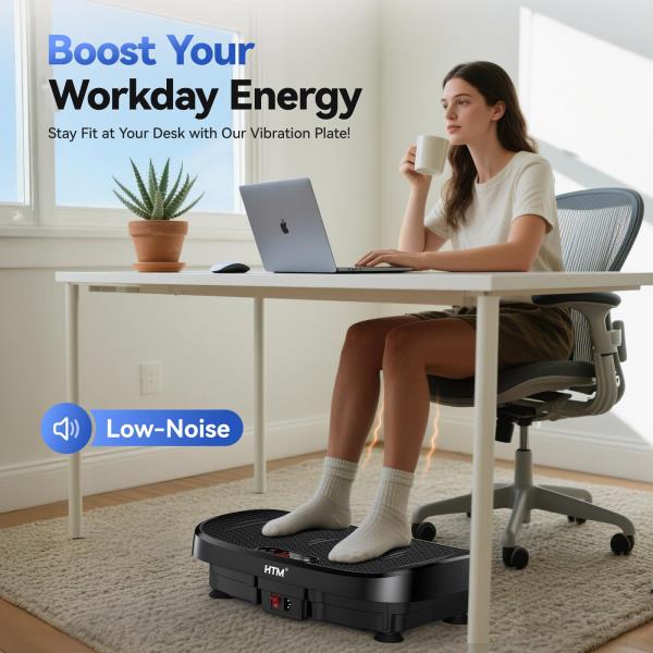Vibration Plate Exercise Machine 330lbs Capacity 120 Speed Levels 5 Program Modes Black