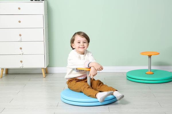 Spinner-X Seated Spinner Sensory Toy Sit and Spin Bigger Size for Kids Ages 3 and up Blue