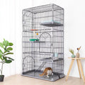 JaxSteam Cat Cage 3-Tier Indoor Cat Enclosure with Widen Bottom Buckle & Reinforced Locking Clamps DlY Cat Playpen for 2-3 Cats & Small Pets,30" Lx 20" W X 52.5" H (Grey, Three-Tier52.5") Retail $109.00