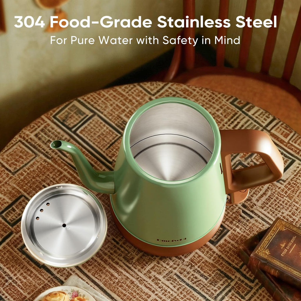 Gooseneck Electric Kettle 1.0L 100 Stainless Steel Green - $28.50 Retail $38.00