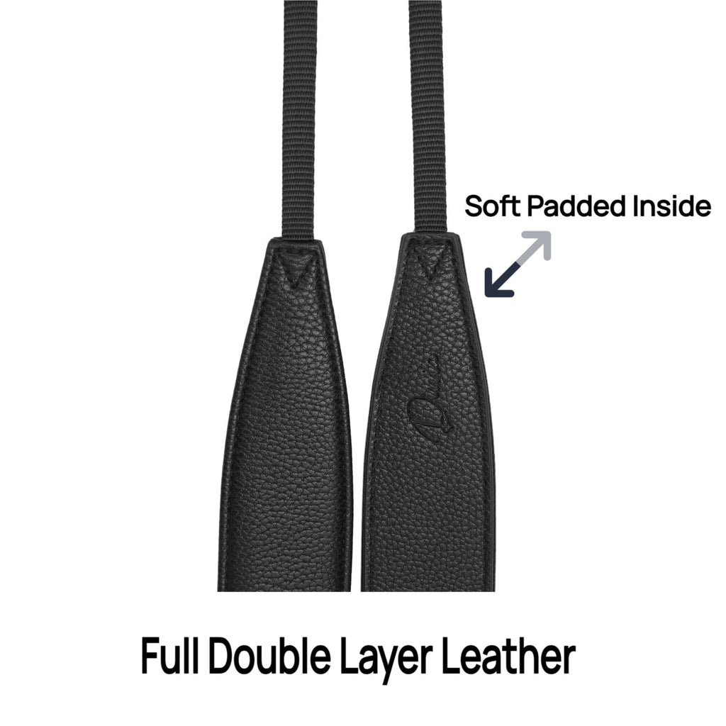 New Divvia Classic PU Leather Camera Strap - Soft Padded Adjustable