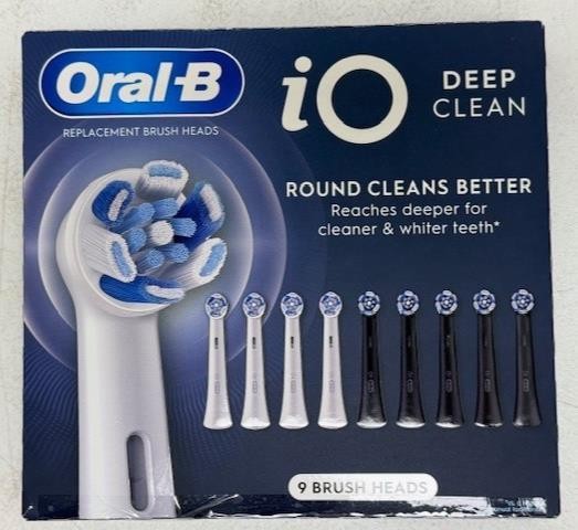 Oral-B iO Deep Clean Round Replacement Brush Heads - 9 Pack 5 Black 4 White Retail $64.99