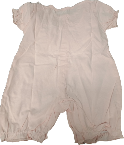 Baby Girl Pink Cotton Romper with Lace Collar Size 6-9 Months