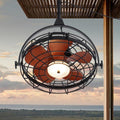 Waterproof Outdoor Ceiling Fan with Light 6-Speed  3 CCT LED Caged Smart Fan
