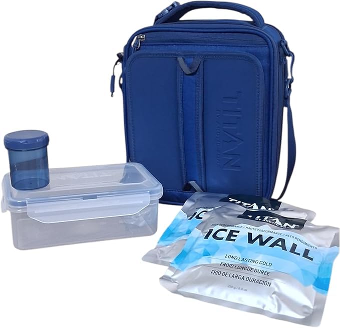 Titan Deep Freeze Fridge Cold Expandable Lunch Pack with Ice Walls - Navy Blue Retail $43.00