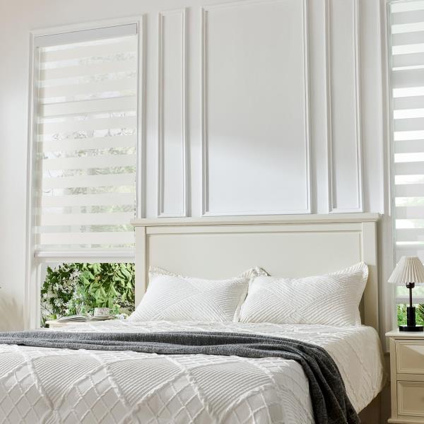 Zebra Roller Shades 36W x 72H White Dual-Layer Light Control Retail $49.00