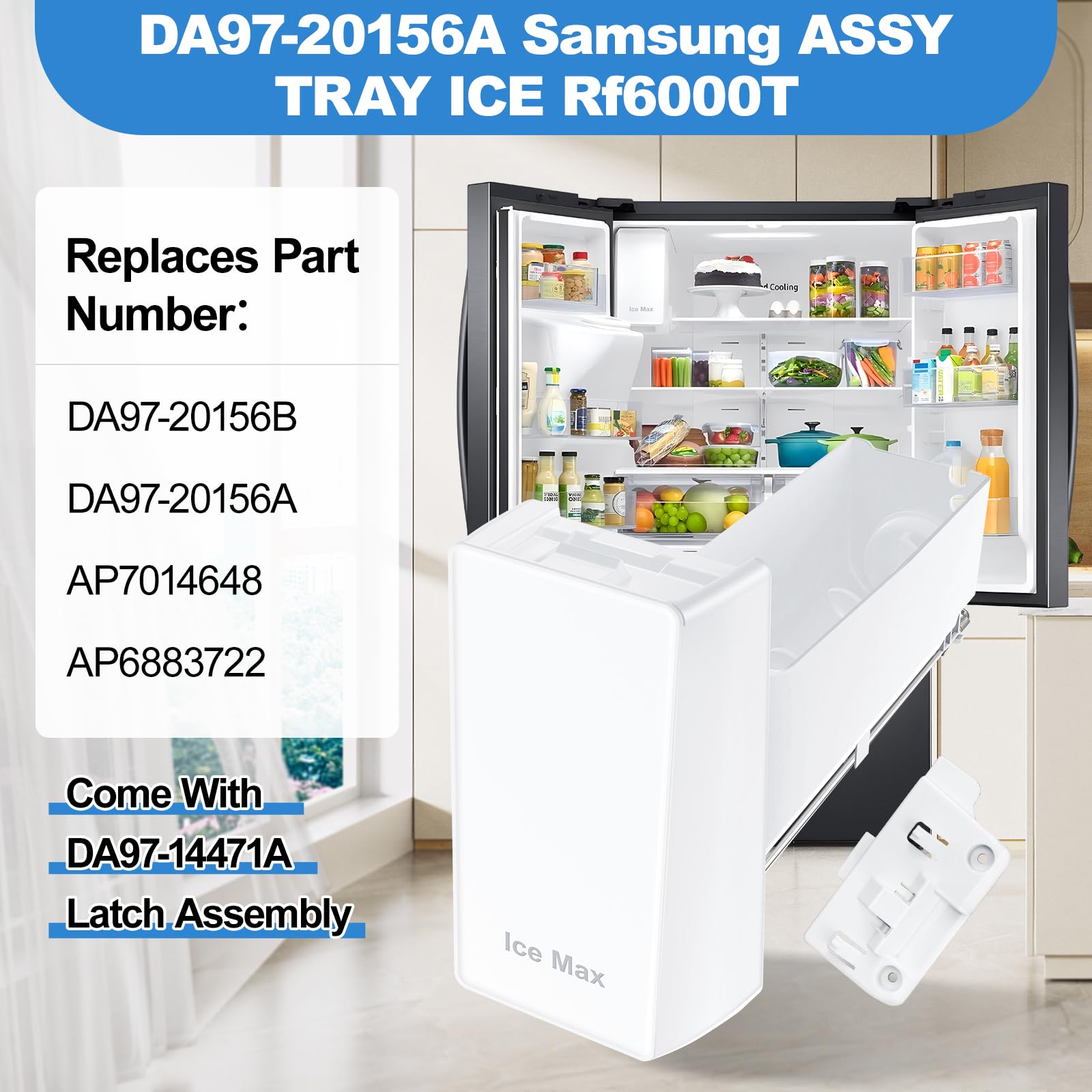 Upgraded Ice Bucket with Auger for Samsung Refrigerator DA97-20156A