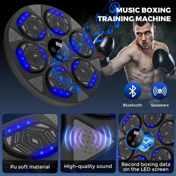 Music Boxing Machine Wall Mount Bluetooth Smart Boxing Training Equipment with Gloves