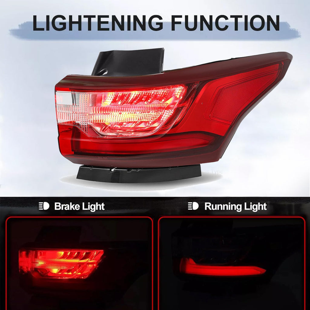 '-2021 Chevy Traverse LED Tail Light Assembly Rear Left Driver Side Red