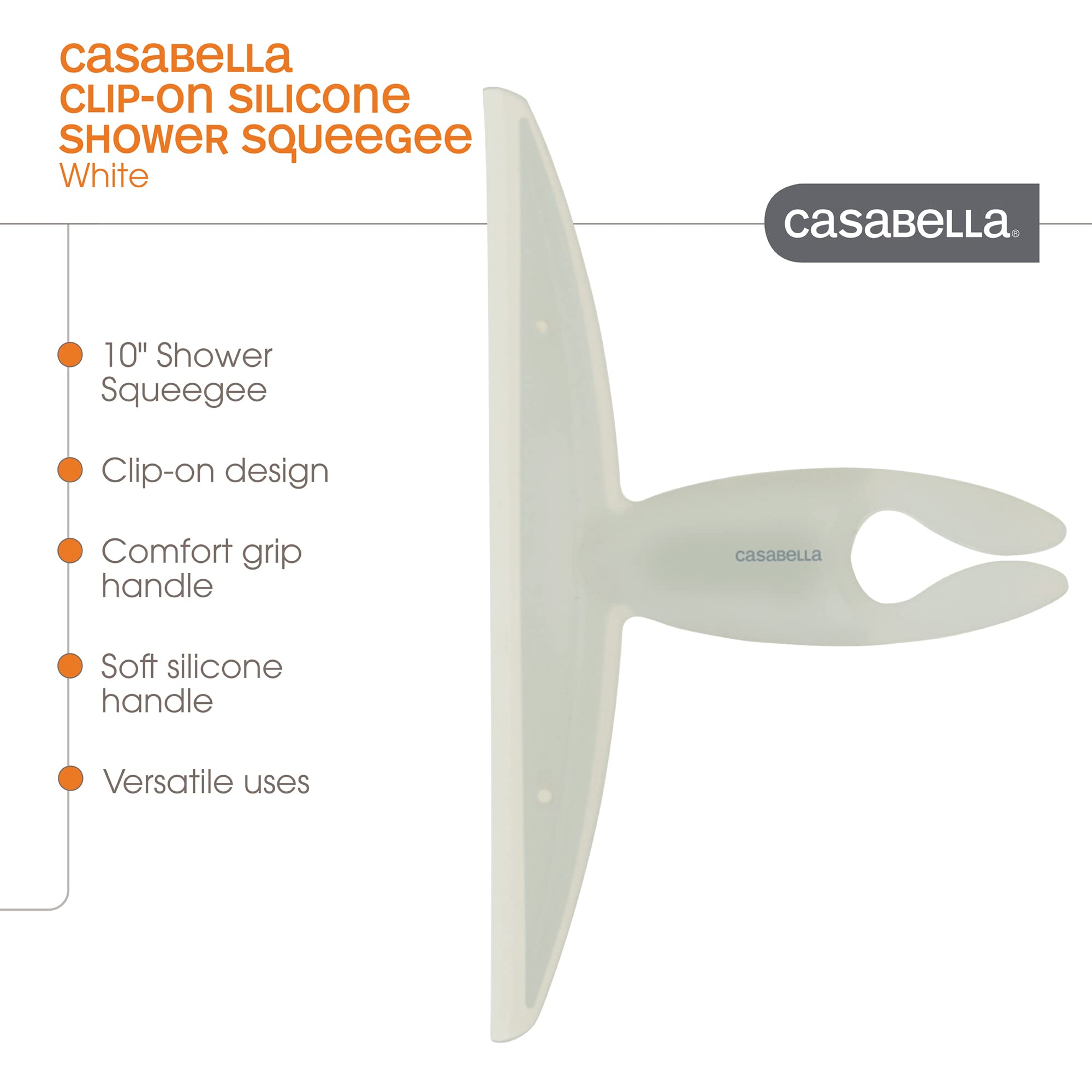 Casabella 10 White Clip-on Silicone Squeegee