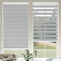 OUDUCK Cordless Zebra Blinds for Windows, 32" W x 72" H Zebra Roller Shades with Valance Free Stop Zebra Roller Shades, Light Control Window Treatments Dual Layer Sheer Blinds for Day and Night, Grey Retail $30.00