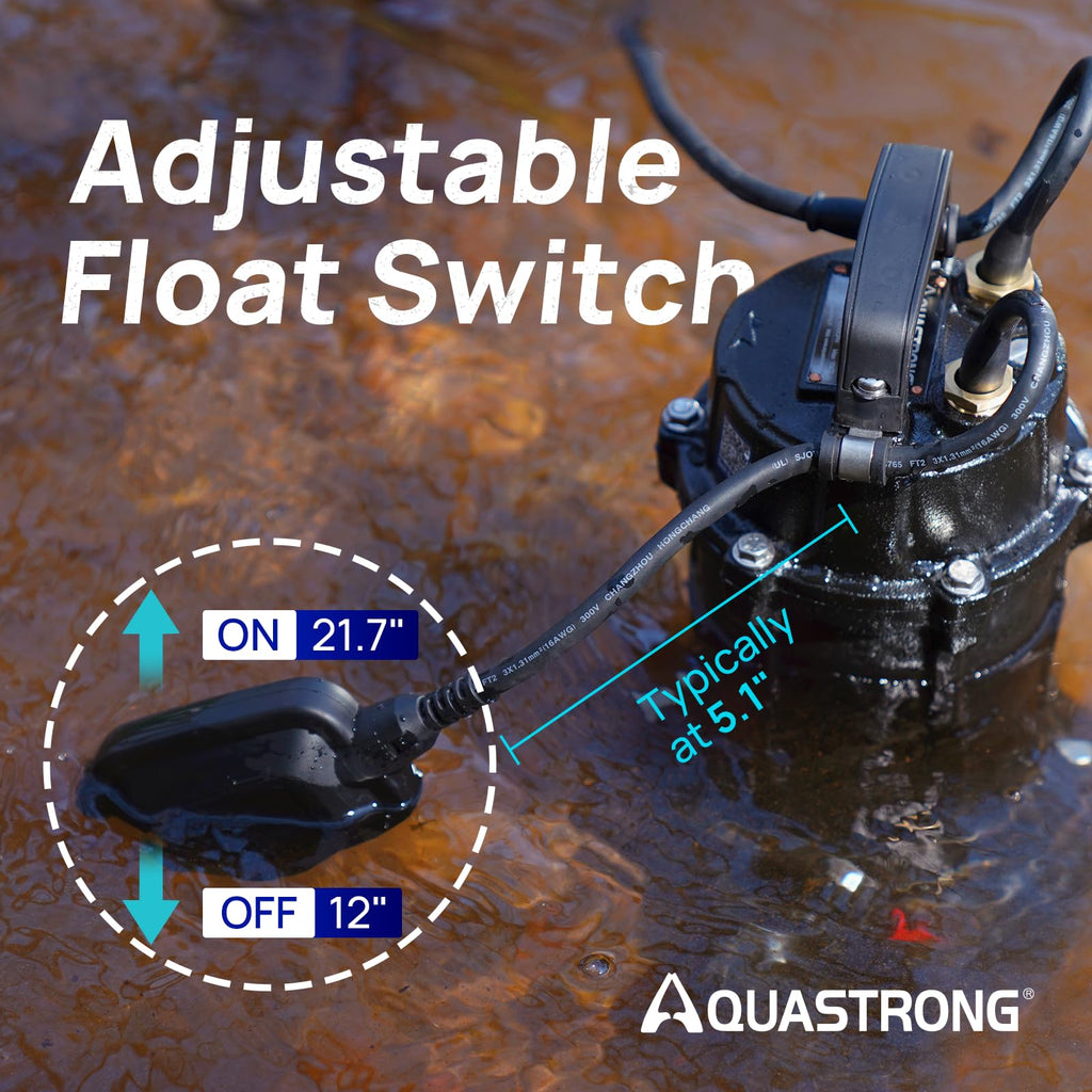 Open-Box New AQUASTRONG 1 HP Grinder Sewage Pump with 4200 GPH  Auto Float Retail $249.00