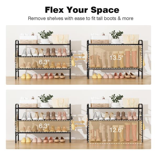 VILICK Metal Shoe Rack for Closet 33" Wide Shoe Organizer for Entryway