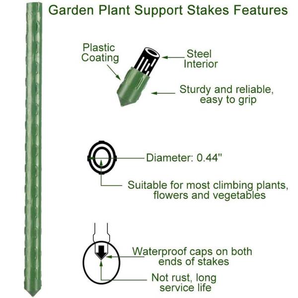 -Foot Garden Stakes Sturdy Plant Support for Vegetables 20-Pack