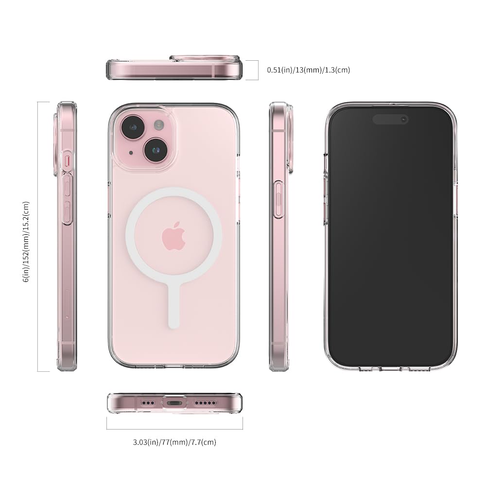 iPhone 15 M-Airclo Basic MagSafe Compatible Clear Shockproof Case
