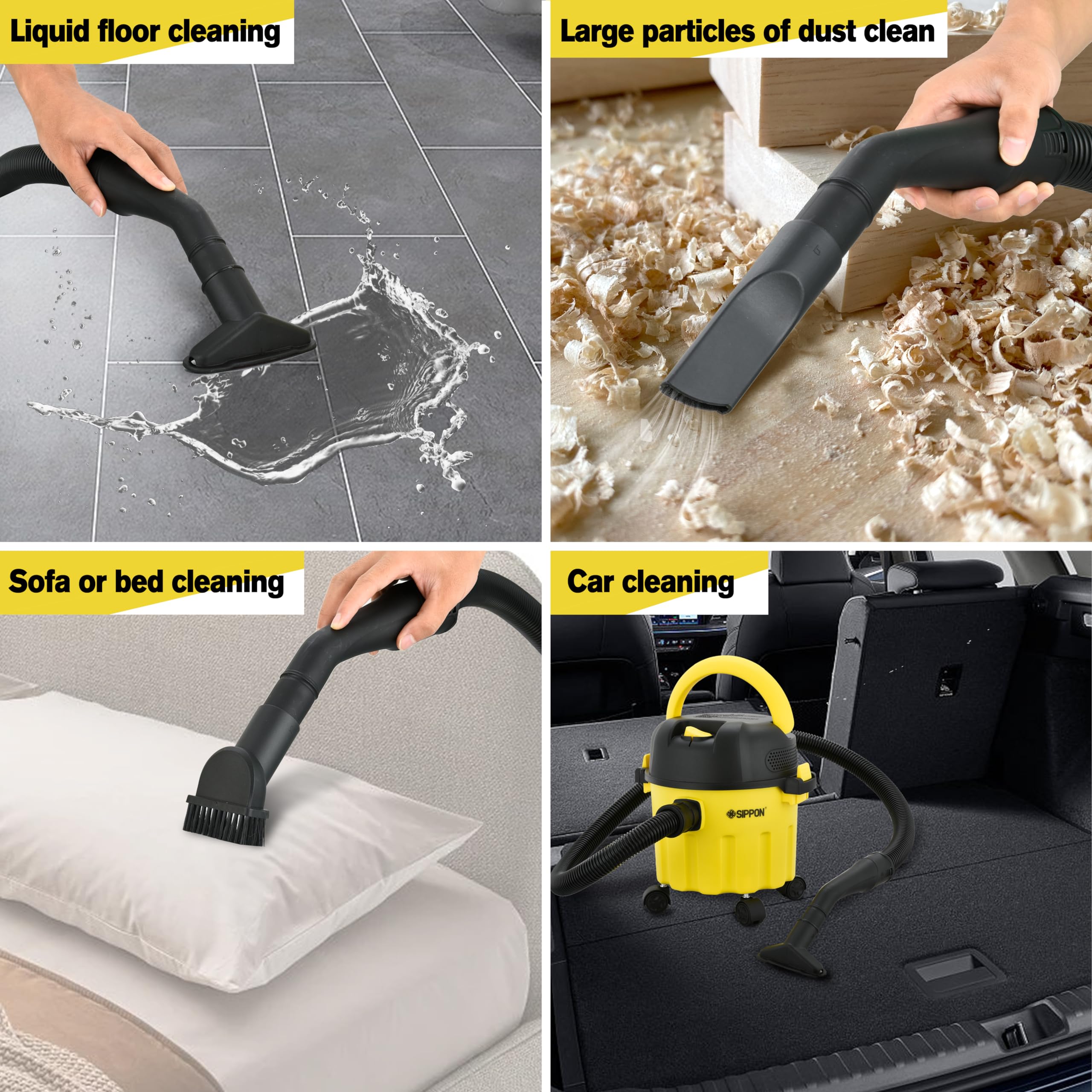 Open-Box New SIPPON 3-in-1 2HP Portable WetDry Shop Vacuum w Blower Wall Mount Retail $59.00