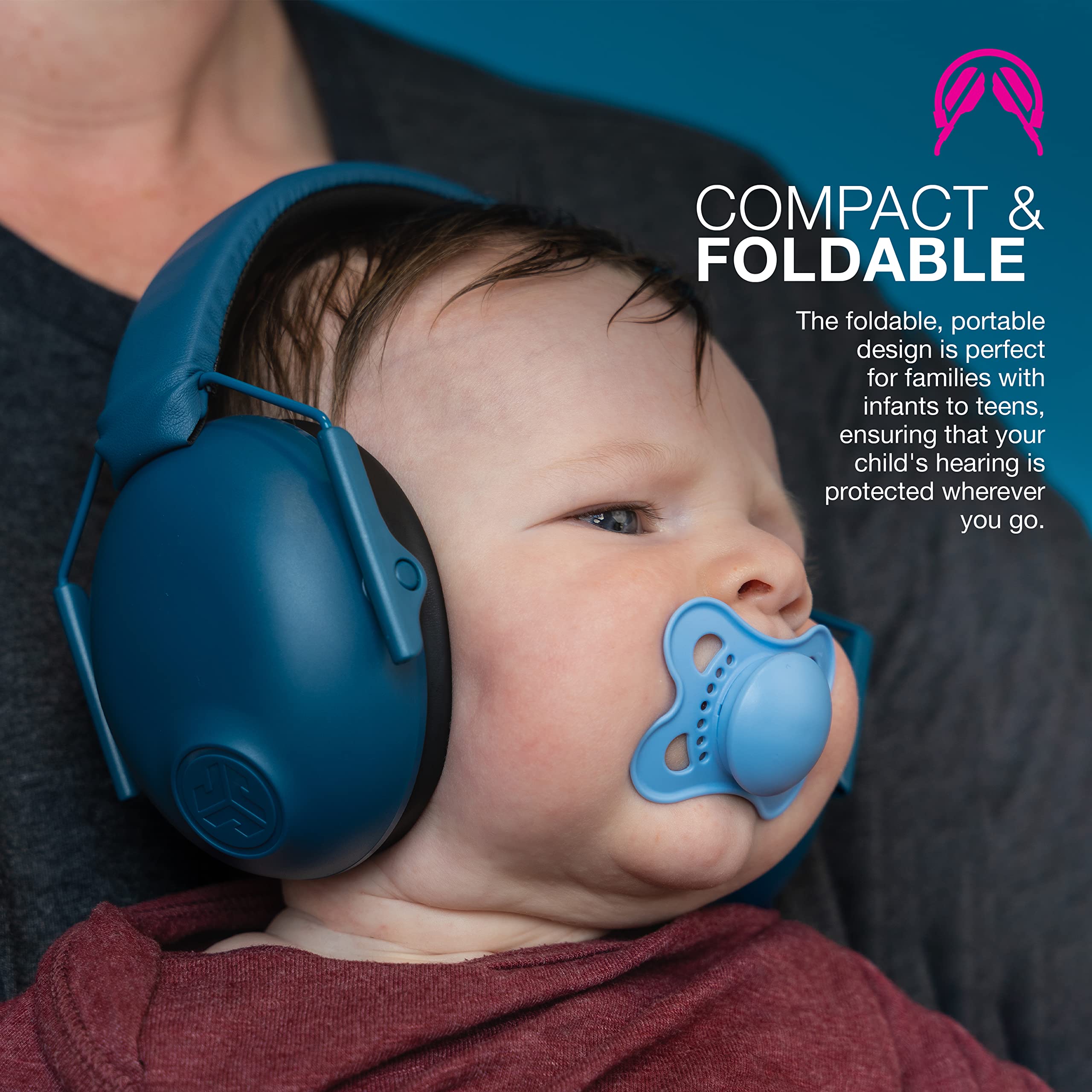JLab JBuddies Protect Navy Blue Earmuffs for Infants to Teens