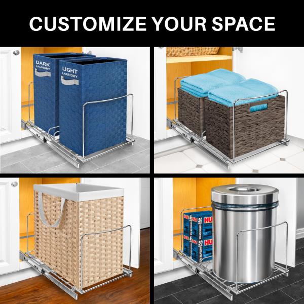Double Pull Out Trash Can Slider for Under Cabinet