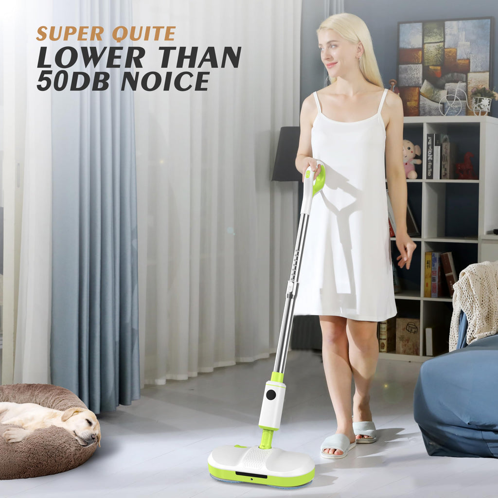 Open-Box New AlfaBot AL-S1 Cordless Electric Mop Dual Spin with LED Headlight Water Spray  Self-Propelled - Green.