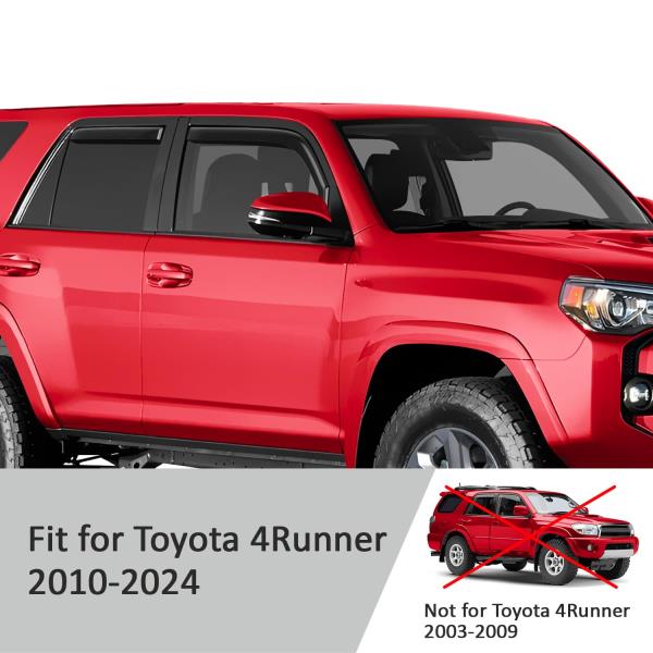 In-Channel Rain Guards for Toyota 4Runner 2010-2024 Window Deflectors 4 Pieces