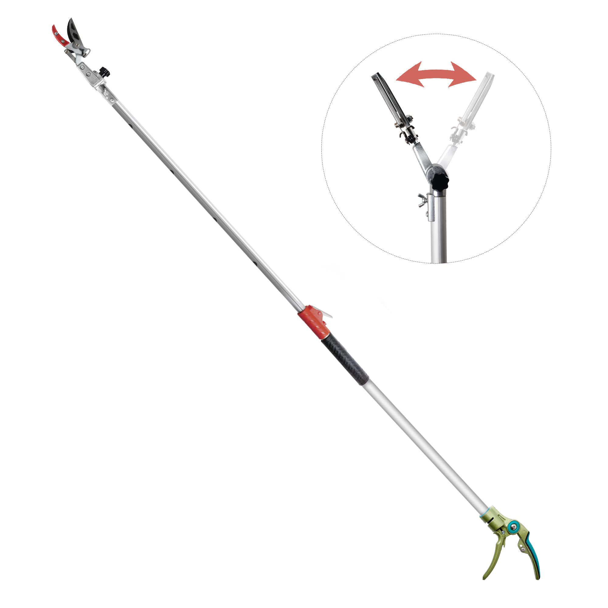 Garden Telescopic Pole Pruner 3.67-5.45 FT Extendable with Cut  Hold - Silver