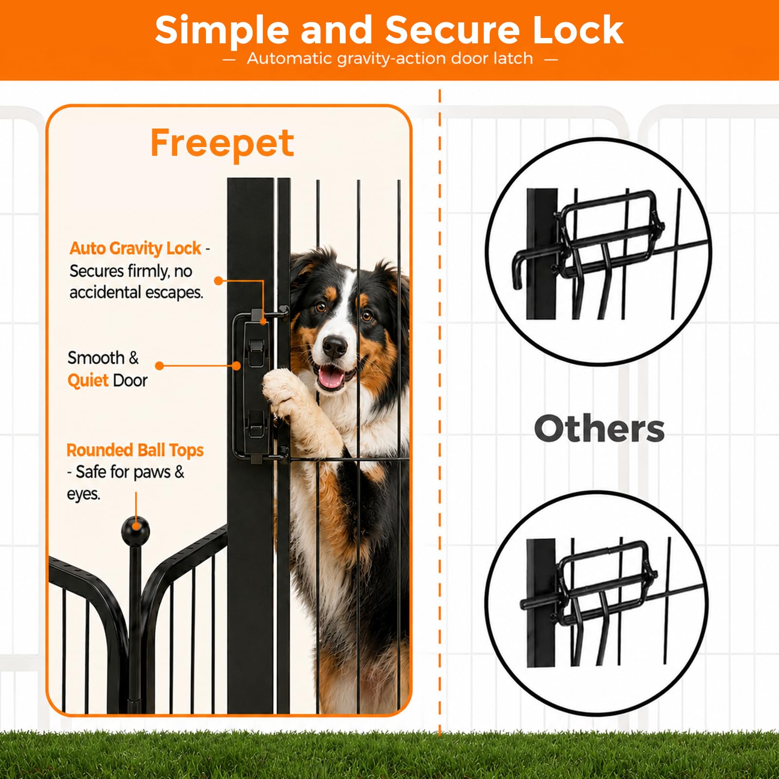 Dog Playpen for Small/Medium Dogs - 32 inch 8 Panels Heavy Duty Metal Puppy Fence Outdoor Indoor with Door, Anti-Rust Foldable Puppy Pen Pet Enclosure, Portable Exercise Kennel for Camping, Yard, RV Retail $89.00