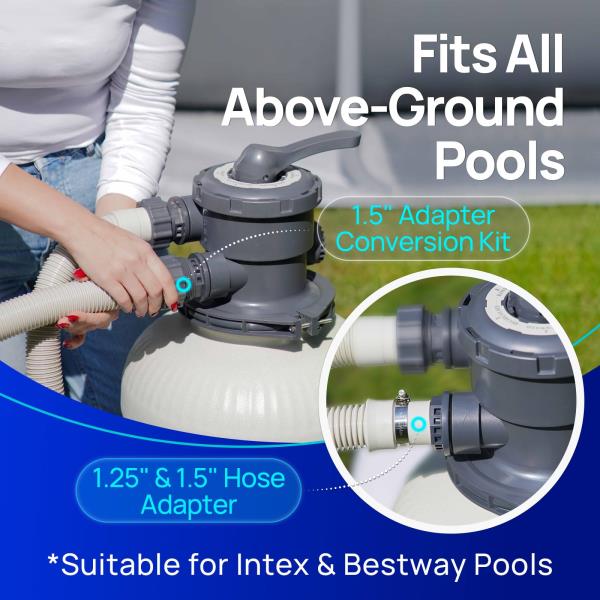 in Sand Filter Pump for Above Ground Pool 34 HP 3800 GPH with 6-Way Valve and Timer
