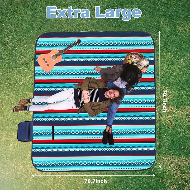 Extra Large 3-Layered Waterproof Sandproof Picnic Outdoor Blanket 79x79 inch