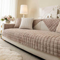 New Aucrovee Velvet Washable Non-Slip Sectional Couch Cover for Pets - Khaki 36x94 Retail $36.00