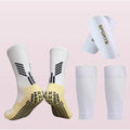 Sports Soccer Shin Guards and Grip Socks Set