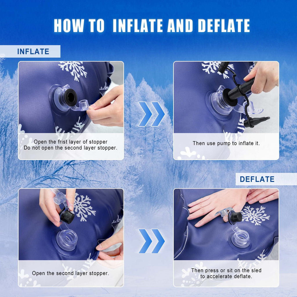Inch Inflatable Snow Tube with Backrest for Kids Adults