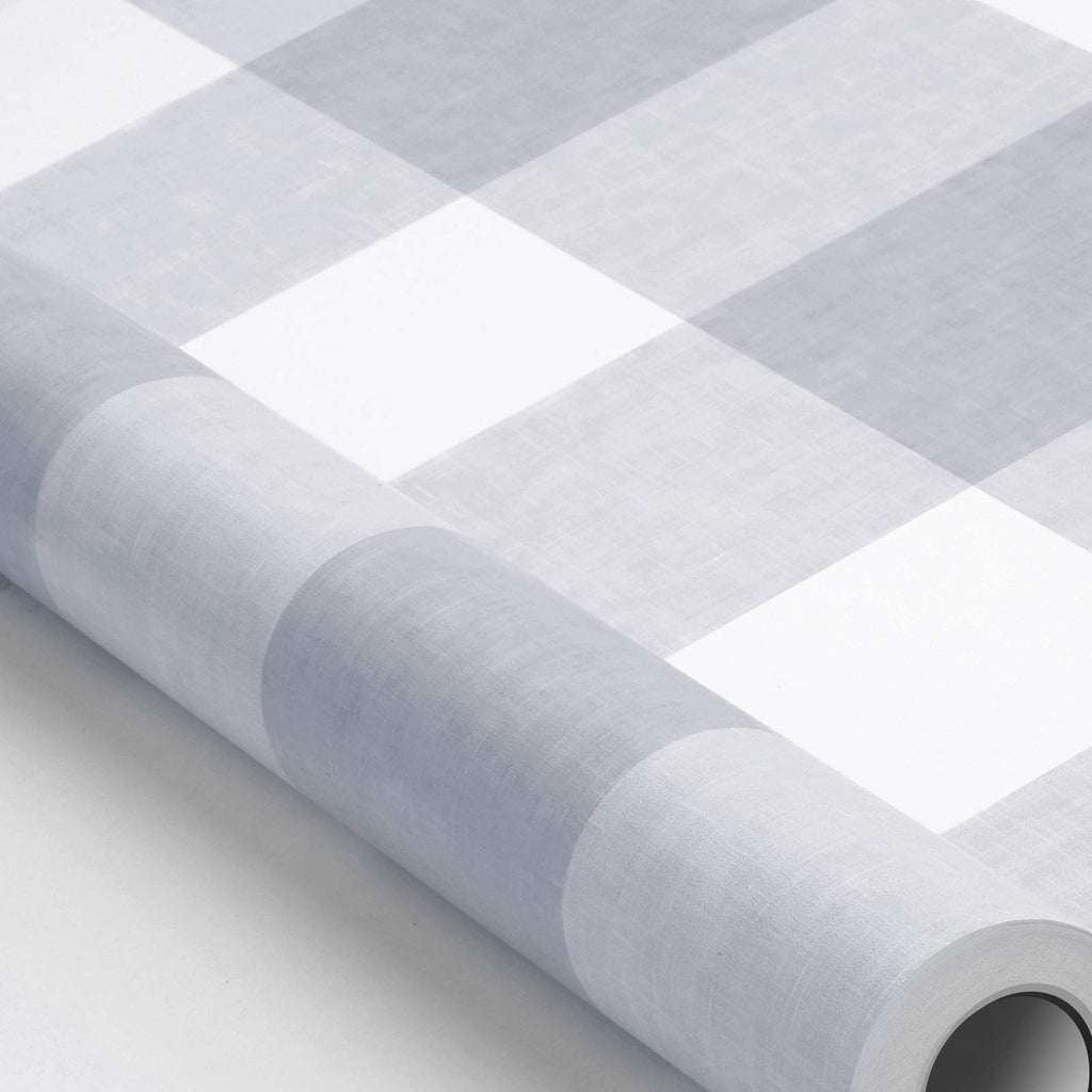 Melwod Grey White Plaid Peel  Stick Wallpaper 17.7x394 - Buffalo Gingham Retail $29.00
