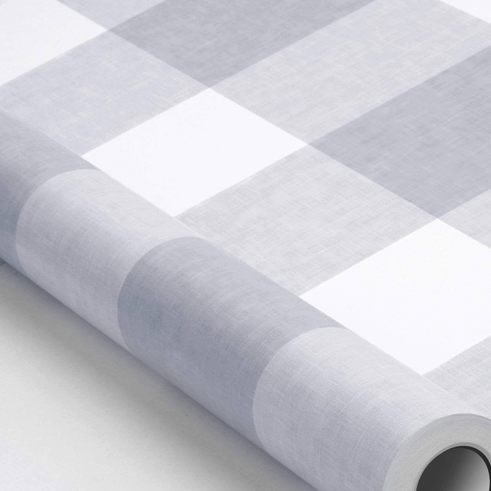 Melwod Grey White Plaid Peel  Stick Wallpaper 17.7x394 - Buffalo Gingham Retail $29.00