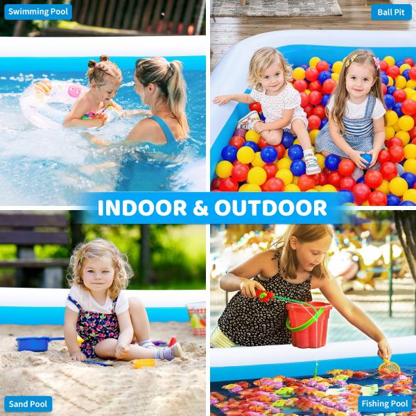 Extra Large Inflatable Pool 180x76x22 Oversized Thickened Swimming Pool with Air Pump