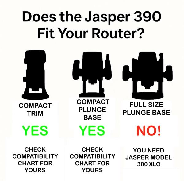 Jasper 390 XLC Router Circle Cutter Jig – Cut 184 Perfect Circles from 7" to 52¾" – Built for Compact, Trim & Cordless Routers – Empower Your Craft with Pro-Grade Precision