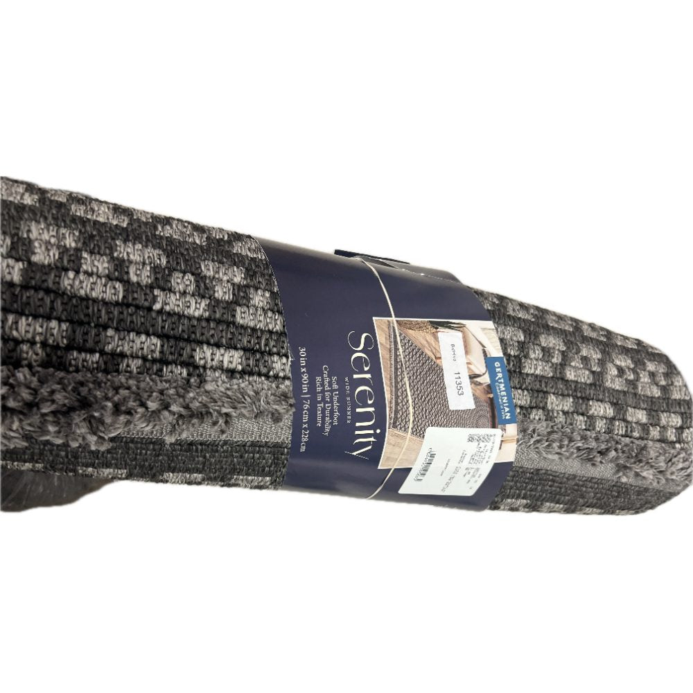 Serenity Wide Runner Rug - GrayBlack - 30 x 90 inches