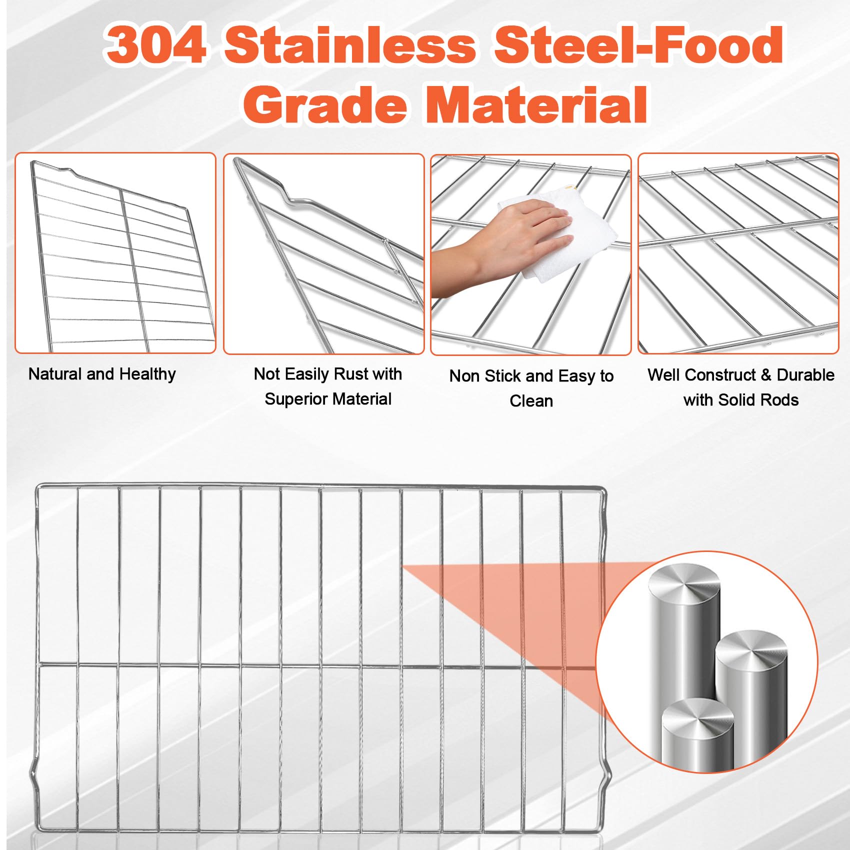 2Pcs Upgraded 304 Stainless Steel 316496201 316496202 Oven Rack Replacement for Frigidaire GE Stove. 24.2"x16" Oven Rack - For Standard 24.25" Ovens?First Step to Perfect Fit?Measure Before You Order Retail $59.00