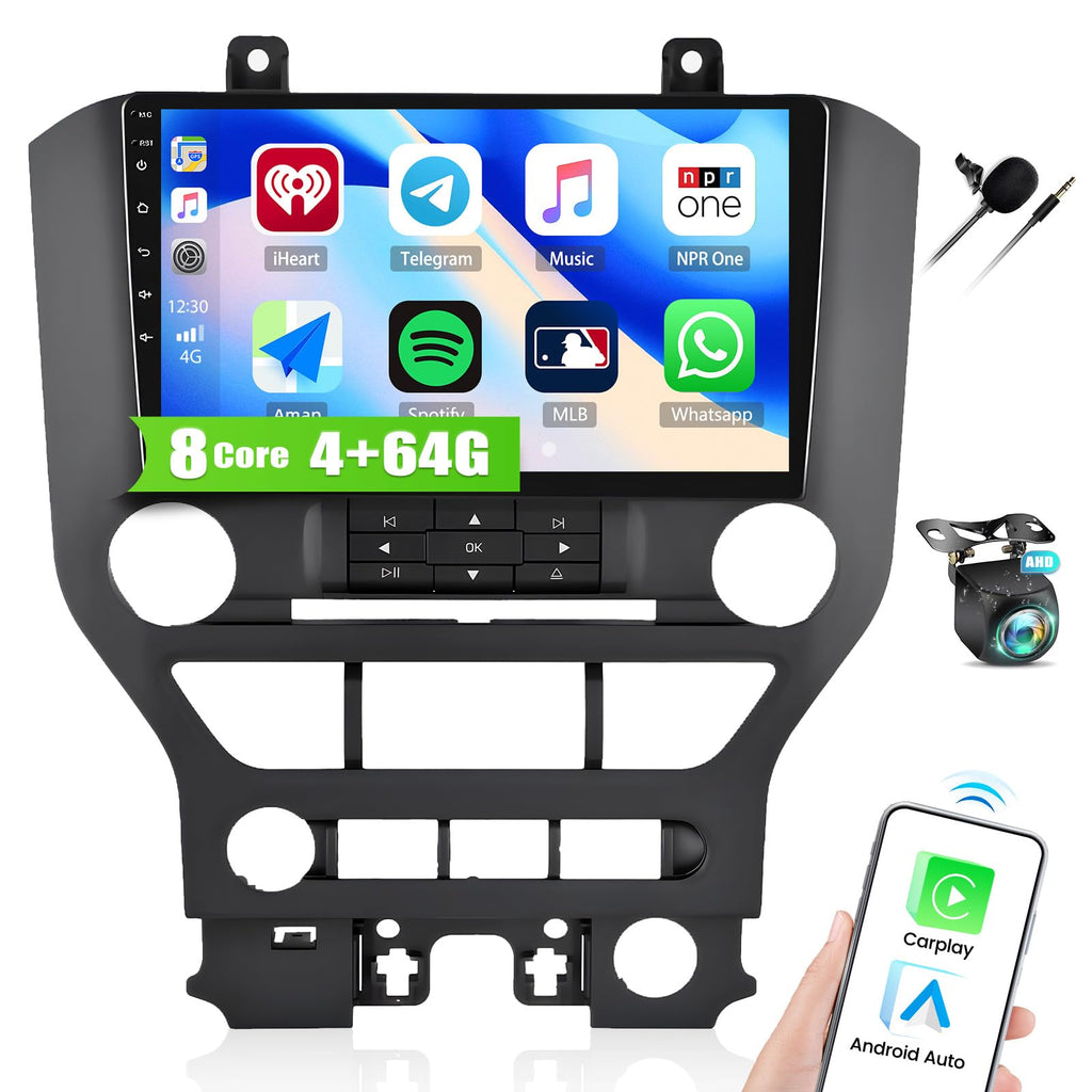 Inch Android 13 Car Stereo for Ford Mustang 2015-2020 with Wireless CarPlay  Auto GPS
